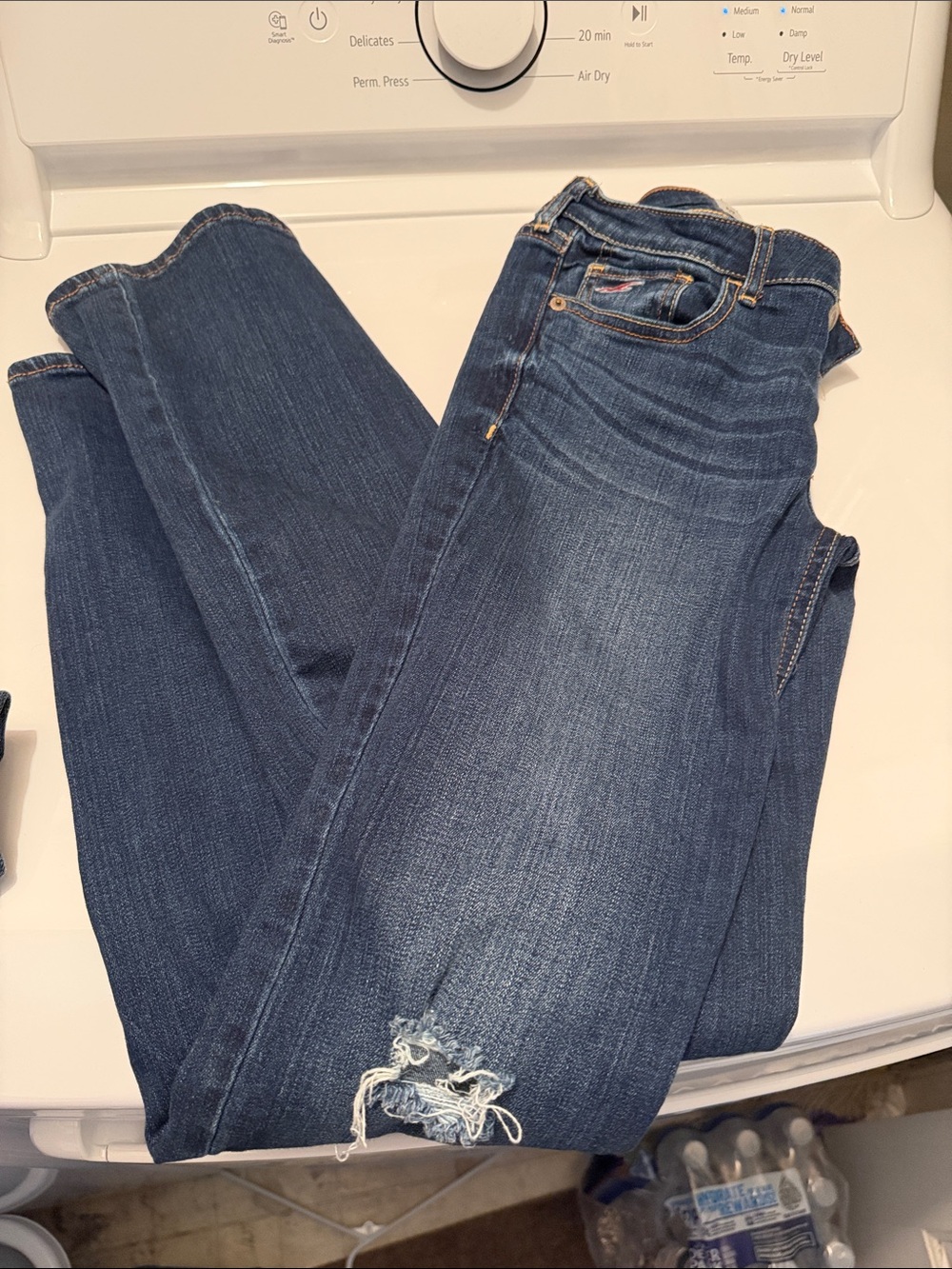 Hollister Dark Blue Skinny Jeans with Faded Detail